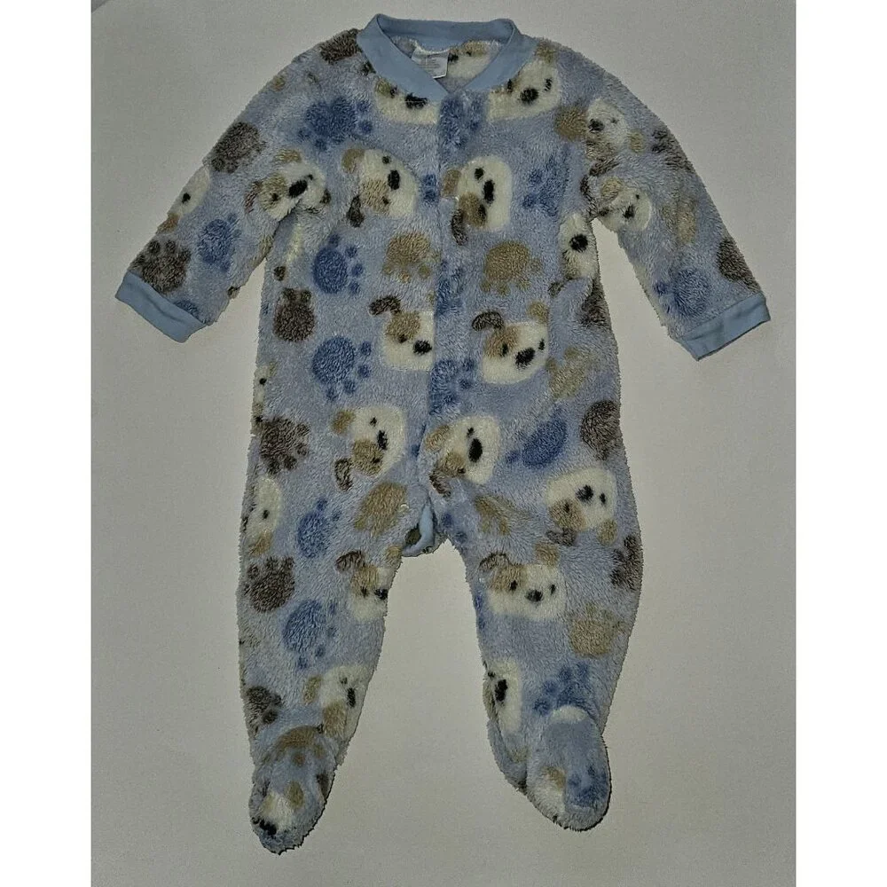 4 Pairs Fleece Footie Pajamas Lot 6 Months Baby Gear Carter's TCP Christmas Dogs